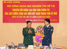 Hội đồng khoa học Bộ Quốc phòng nghiệm thu đề tài nghiên cứu của BTL Cảnh sát biển