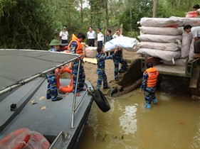 Cảnh sát biển có quyền xử lý vi phạm hành chính trong lĩnh vực phòng, chống lụt, bão