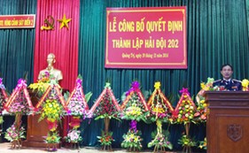 Công bố Quyết định thành lập Hải đội 202 trực thuộc BTL Vùng Cảnh sát biển 2