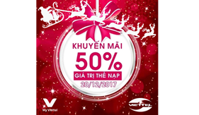 NGÀY VÀNG khuyến mãi khủng – Tặng 50% giá trị thẻ nạp Viettel.