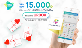 Giảm ngay 15.000 VNĐ khi mua thẻ quà tặng URBOX trên Vietelpay