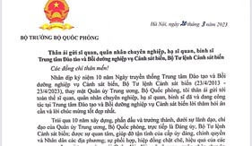 Đại tướng Phan Văn Giang gửi thư khen ngợi, động viên Trung tâm Đào tạo và Bồi dưỡng nghiệp vụ Cảnh sát biển