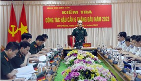 Tổng cục Hậu cần kiểm tra tại Bộ Tư lệnh Vùng Cảnh sát biển 1