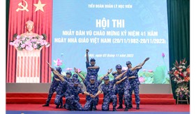 Sôi nổi Hội thi nhảy dân vũ chào mừng kỷ niệm 41 năm Ngày nhà giáo Việt Nam