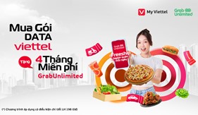 Mua gói cước data Viettel, nhận 4 tháng GrabUnlimited miễn phí