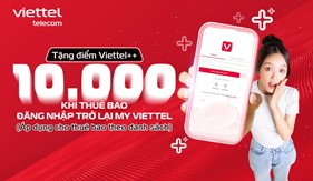 Tặng 10.000 điểm Viettel++ cho thuê bao đăng nhập trở lại ứng dụng My Viettel.