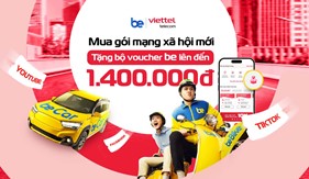 Tặng ưu đãi từ Be khi mua gói cước Facebook, Youtube, TikTok trên app My Viettel