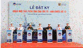 Lễ đặt ky đóng mới tàu tuần tra cao tốc TT-400 chiếc số 13