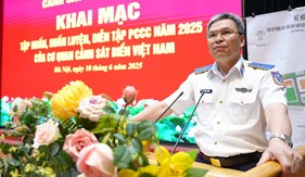 Bộ Tư lệnh Cảnh sát biển khai mạc tập huấn, diễn tập phòng cháy chữa cháy năm 2025