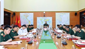 Đại tướng Nguyễn Tân Cương chủ trì thông qua công tác chuẩn bị Đại hội của Đảng bộ Cảnh sát biển Việt Nam