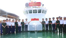 Gắn biển công trình chào mừng Đại hội đại biểu Đảng bộ Cảnh sát biển Việt Nam lần thứ VI