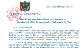 Thư của đồng chí Chính ủy Cảnh sát biển Việt Nam gửi cán bộ, chiến sĩ toàn Lực lượng
