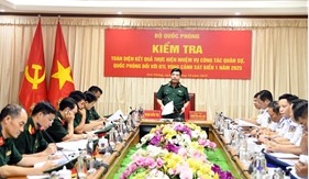 Bộ Quốc phòng kiểm tra công tác quân sự, quốc phòng năm 2025 tại Bộ Tư lệnh Vùng Cảnh sát biển 1