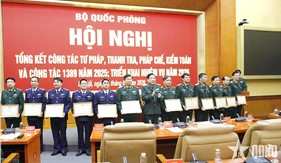Bộ Quốc phòng tổng kết công tác tư pháp, thanh tra, pháp chế, kiểm toán và công tác 1389 năm 2025
