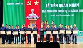 Ấm áp lễ tiễn quân nhân hoàn thành nghĩa vụ quân sự tại ngũ năm 2026