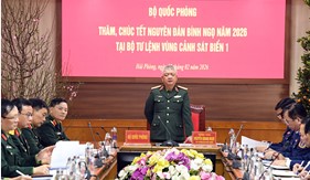 Bộ Quốc phòng kiểm tra công tác sẵn sàng chiến đấu và chúc Tết  tại Bộ Tư lệnh Vùng Cảnh sát biển 1