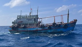 Bắt giữ tàu cá vận chuyển dầu D.O trái phép trên vùng biển Tây Nam