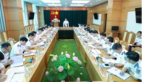 Thiếu tướng Lê Đình Cường làm việc với Cục Hậu cần - Kỹ thuật Cảnh sát biển
