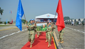 Nữ quân nhân Cảnh sát biển Việt Nam lên đường thực hiện nhiệm vụ gìn giữ hòa bình
